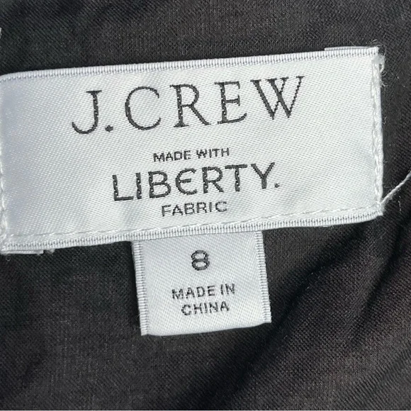 J CREW Squareneck Top size 8  Liberty Hazy Days Floral Tie Back Puff Sleeves - Picture 7 of 8